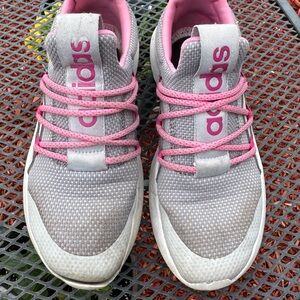 Girls Adidas Gray and Pink Athletic Shoes, Size 3